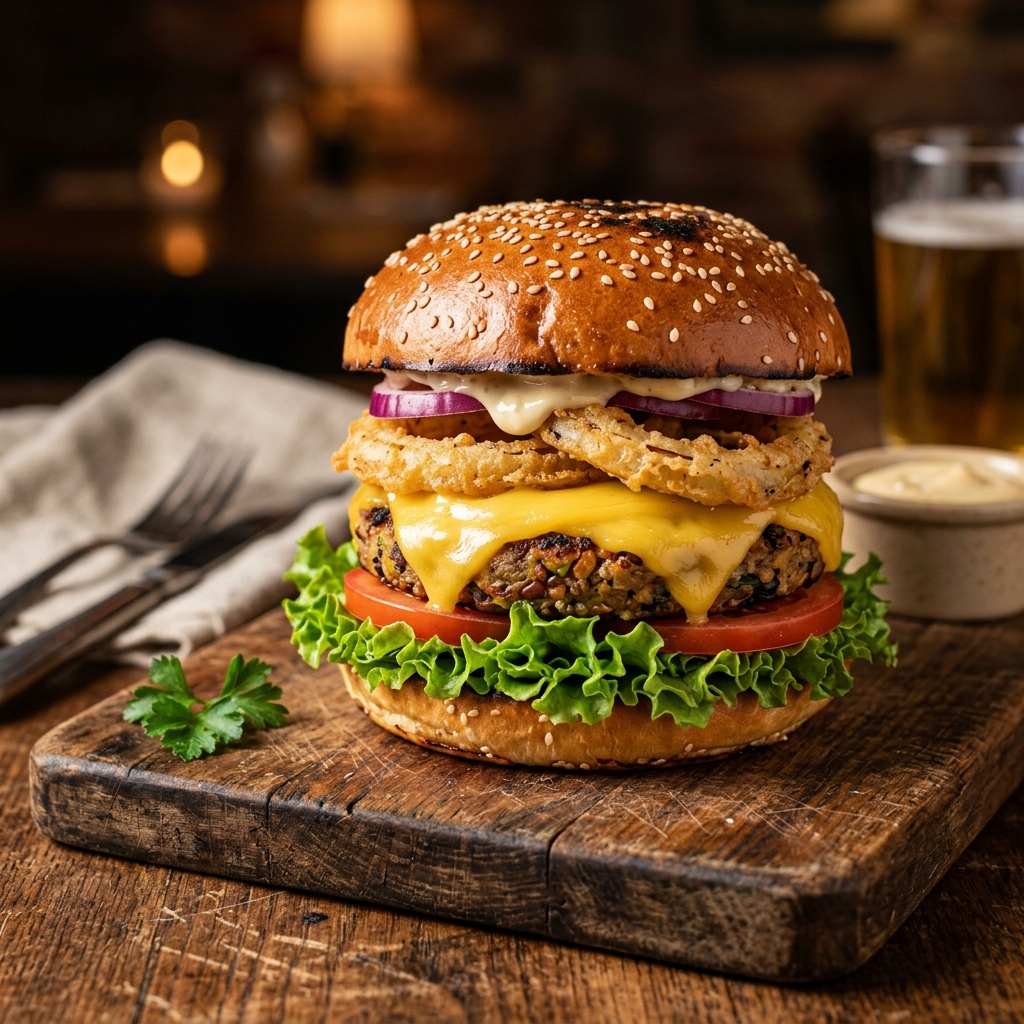 Premium Veg Cheese Burger - Shree Sandwich Corner
